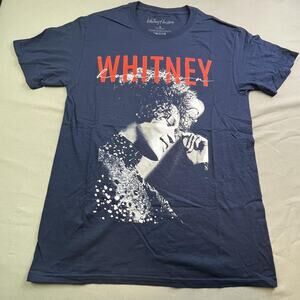 Whitney Houston Shirt Mens Medium Blue Portrait Graphic Concert Music T-Shirt